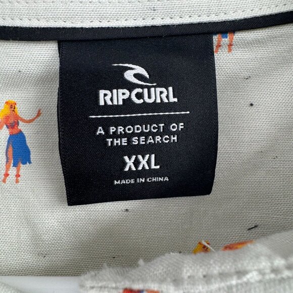 Rip Curl Hula Girl Breach Button Down Shirt Men's Size XXL Mint/Light Green NEW - Picture 8 of 12